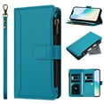 thumbnail image 3 of ELEHOLD Flip Wallet Case For Samsung Galaxy A06, Shrockproof  PU Leather Card Slots Magnetic Closure Protective Cover with  Lanyard+Shoulder Strap,Blue, 3 of 12