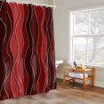thumbnail image 6 of Abstract Shower Curtains for Bathroom, Red Gradient Waves Beach Lines Washable Fabric Shower Curtain with Hooks Waterproof Bathroom Decor Sets, 72 x 84 Inches, 6 of 9