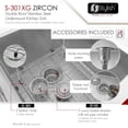 thumbnail image 6 of Stylish Zircon Undermount 32" Double-Bowl Stainless Steel Kitchen Sink with 4 Accessories S-301XG, 6 of 11