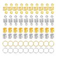thumbnail image 1 of 60 piezas de accesorios de metal para el cabello de estilos variados, anillos para puños, cuentas en espiral, botones de rastas, decoraciones trenzadas, pasadores de extensión para peluquería (oro y p, 1 of 1