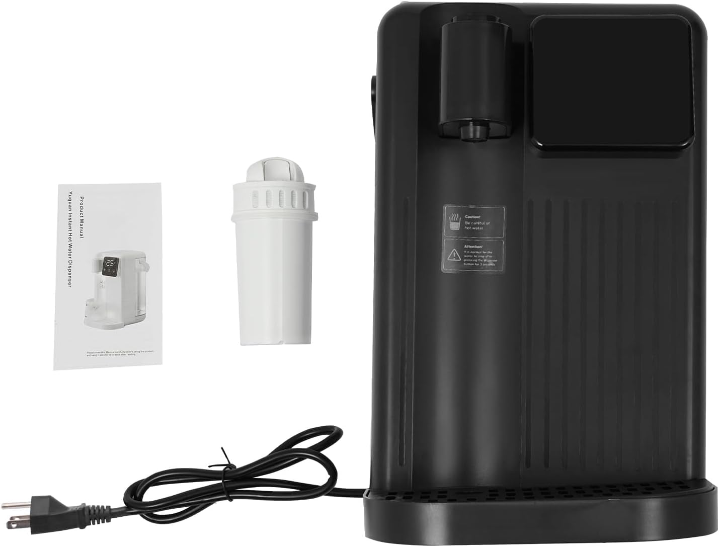 Instant Hot Water Dispenser, 3L/0.79-Gallon Desktop Water Dispenser 1700W Adjustable Water Output&Temperature Water Tank 3s Quick Heating Hot Water Filter System (Black)