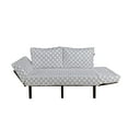 thumbnail image 2 of Floral Futon Couch, Tree Pattern with Leaves Inside Circles Monochrome Mother Earth Illustration, Daybed with Metal Frame Upholstered Sofa for Living Dorm, Loveseat, Grey White, by Ambesonne, 2 of 4