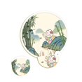 thumbnail image 1 of Abanico de disco volador, redondo, plegable y resistente al desgaste, ideal para bodas y fiestas de verano. C, 1 of 9