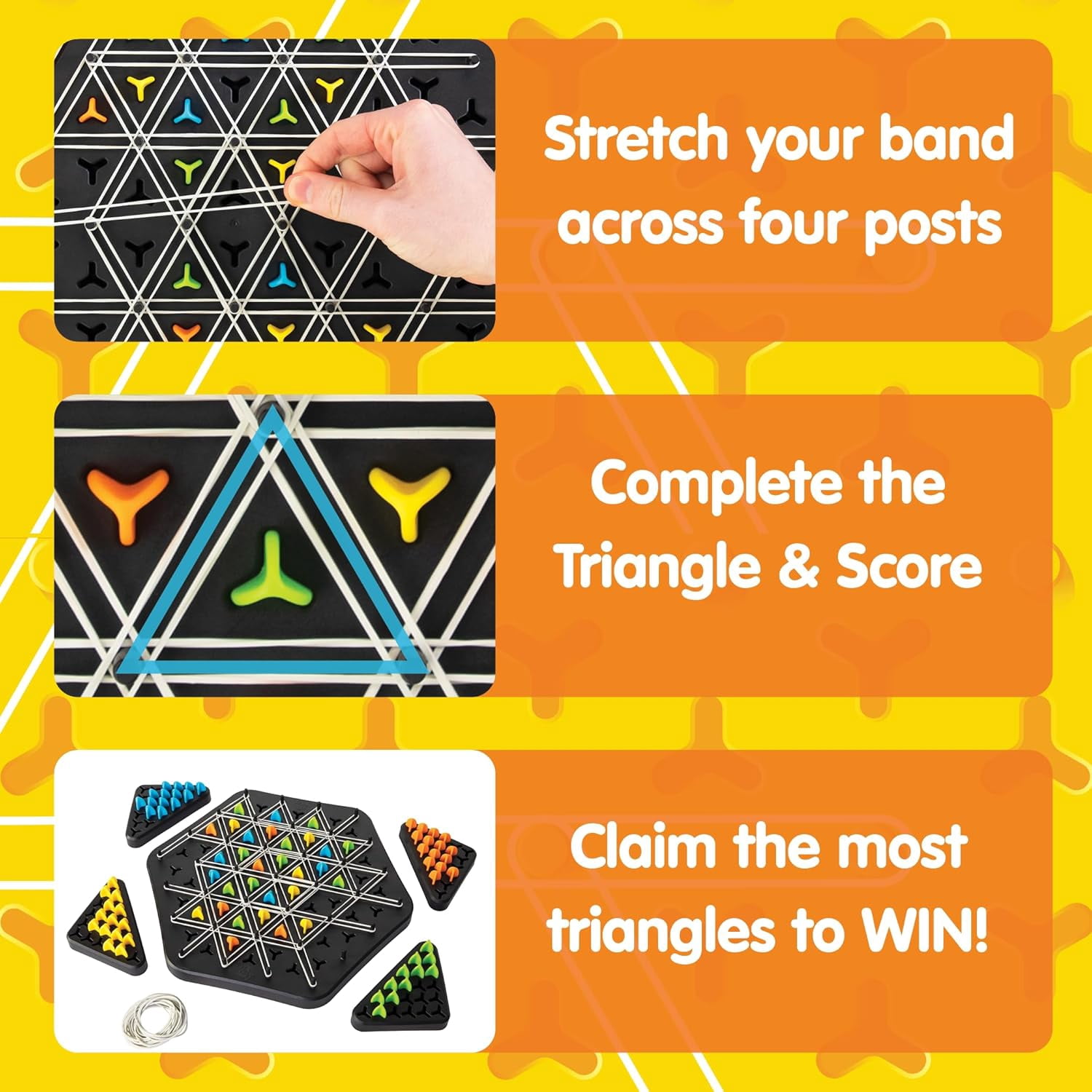 Triggle Triangle Chess Board Game - Board Games for Family Night - Strategic Game Play - Multi-Player Board Games - Builds Hand & Eye Coordination - Preschool Toys, Ages 8+