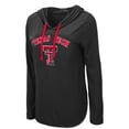thumbnail image 2 of Women's Colosseum Black Texas Tech Red Raiders My Lover Lightweight Hooded Long Sleeve T-Shirt, 2 of 3
