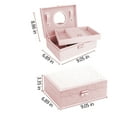 thumbnail image 4 of Latrodar Jewelry Box With Lock And Mirror Jewelry Organizer Storage Case With 2-Layers Display For Earrings Bracelets Rings Watches Pink Art&Crafts 7.4x3.6 I, 4 of 5