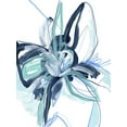 thumbnail image 2 of Vess, June Erica 19x24 White Modern Wood Framed Museum Art Print Titled - Blue Floral Burst II, 2 of 4