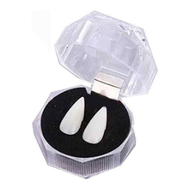 Naiovety 1 par de disfraces de Halloween para disfraz de colmillos de vampiro, accesorios para dentaduras postizas, vampiro y zombi de Jooan Kits de decoración para fiestas 19 mm