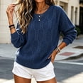 thumbnail image 5 of Xdegoge Womens Cable Knit Sweaters Crew Neck Long Sleeve Pullover Casual Relaxed Fit Cozy Fall Winter Warm Vintage Chunky Jumper Tops Everyday Fashion Knitwear, 5 of 8