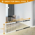thumbnail image 4 of White Metal Dog Gate for Small Dogs - 13.3" Short Freestanding Puppy Gate with Retractable Sliding Rail, No Installation, Indoor/Outdoor Use, Foldable & Portable Pet Barrier, 4 of 9