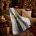 thumbnail image 3 of Modern Abstract Marble Art Gold Accents, Festive autumn celebration Scene, Warm Flannel Blanket for Living Room and Family Room, Art Lovers autumn celebration Gift, Festive Home Decor, 3 of 9