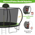 thumbnail image 4 of 12FT Trampoline for Kids and Adults with Safe Enclosure Net, SEGMART Round Recreational Trampoline with Basketball Hoop, Upgrade Outdoor Trampoline with Ladder for Backyard Park, Orange, 4 of 8