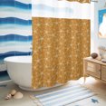 thumbnail image 2 of No Hook Shower Curtain, Yellow Beige Starfish Coastal Shower Curtains for Bathroom with See Through Top Window, Nautical Summer Ocean Sea Waterproof & Washable Bath Curtain Extra Long 72"x84", 2 of 3