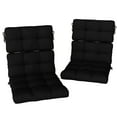 thumbnail image 1 of Outsunny Outdoor Chair Cushion with Ties, Button Tufted, for Garden, Black, 1 of 10
