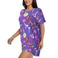 thumbnail image 2 of Fuzoiu Chemistry Tools Print Women's Short-Sleeved Pajama Set,Lounge Sleepwear Set,Womens Pajama Sets 2 Piece,Button-Up Top and Shorts with Pockets-3X-Large, 2 of 7
