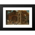 thumbnail image 2 of Jean-Baptiste Blanchard 24x17 Black Modern Framed Museum Art Print Titled - A Guardhouse in the Ruins of a Church, 2 of 5