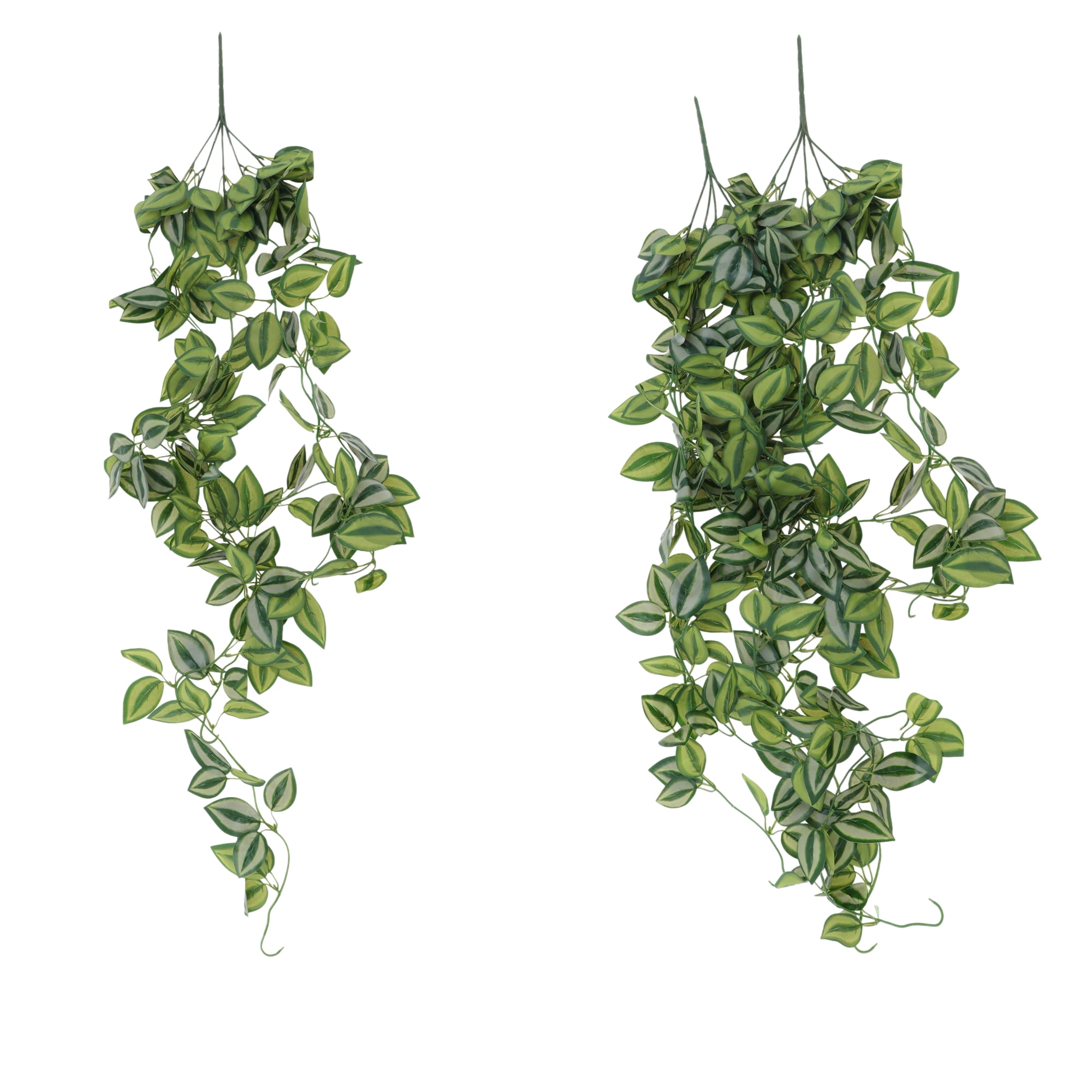 Unique Bargains 2pcs Fake Vines 41.34" Plastic Green Leaves Artificial Hanging Plants