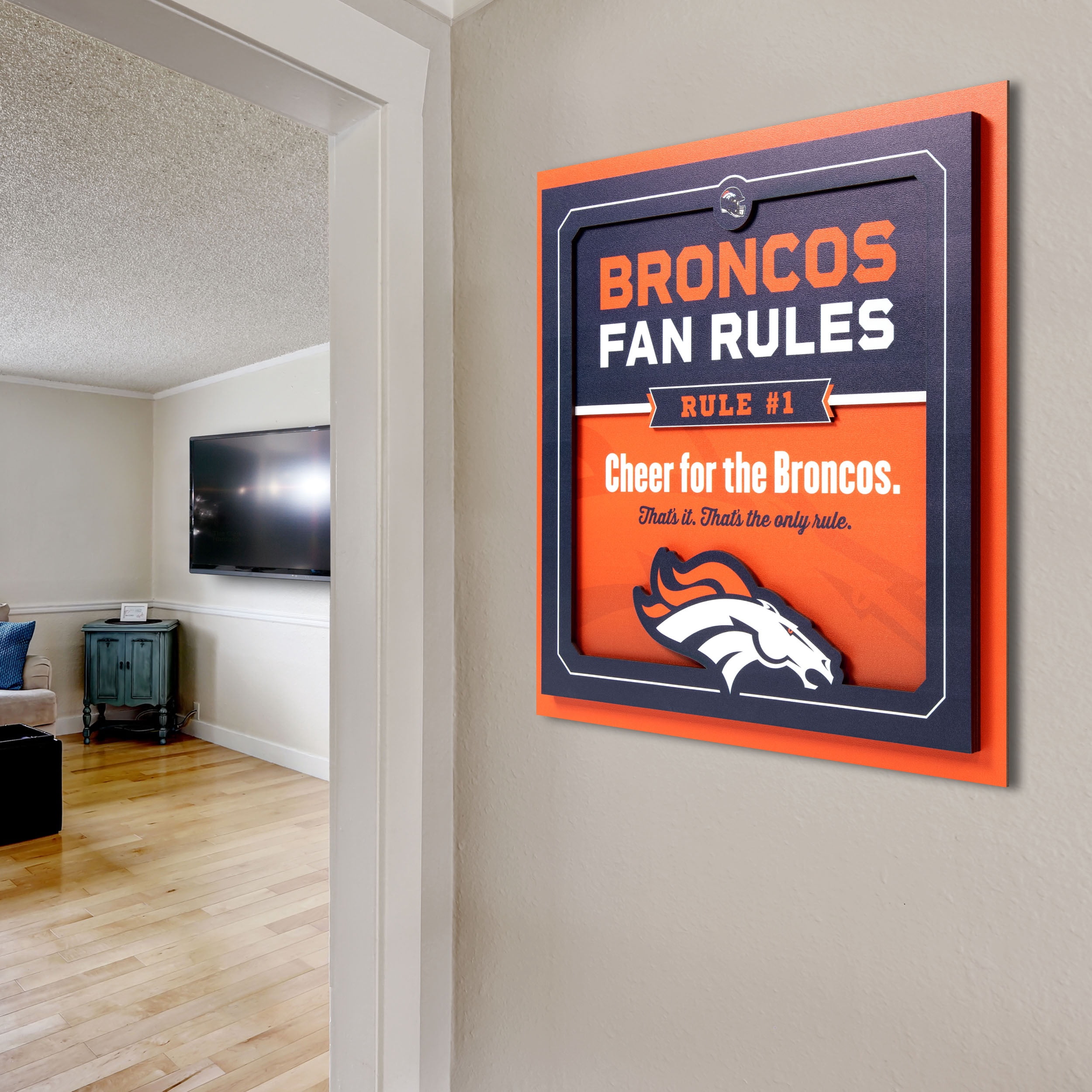 YouTheFan NFL Denver Broncos Fan Rules 3D Wall Art