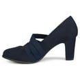 thumbnail image 3 of Journee Womens Loren Comfort Insole Round Toe Mid Block Heel Pumps, Widths Available, 3 of 10