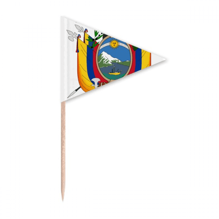 Quito Ecuador National Emblem Toothpick Triangle Cupcake Toppers Flag
