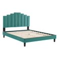 thumbnail image 2 of Modway Elise Lit Plateforme en Velours Style Moderne Très Grand en Vert Sarcelle, 2 of 11