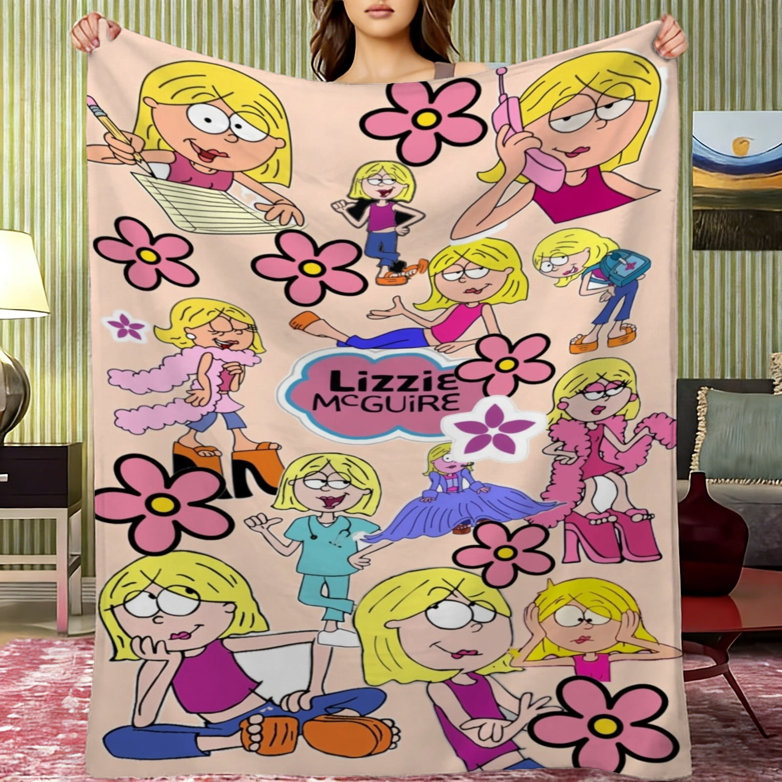 Lizzie Mcguire Banner Throw Blanket Gifts for Fans Lover Girls Boys Women Present Hoodie Him Bed 30"x40"