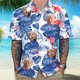 thumbnail image 3 of Camisa hawaiana con estampado 3D de Donald Trump Fighting para hombre, blusas de moda con solapas estilo hawaiano, estilo patriótico de EE. UU., 3 of 5