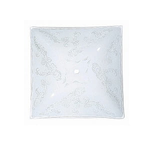 Floral Pattern Glass - Satco 12in Square Glass Shade Fancy Clear Floral Pattern
