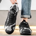 thumbnail image 2 of Men's Fashion Sneakers Thin Sole Lace up Walking Tennis Shoes Running Gym Workout Classic Retro Antislip Trainers Footwear Black Size 9.5, 2 of 6