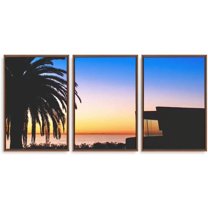 IDEA4WALL 3 Piece Canvas Wall Art Tropical Palm Trees Canvas Prints Framed Wall Art Decor