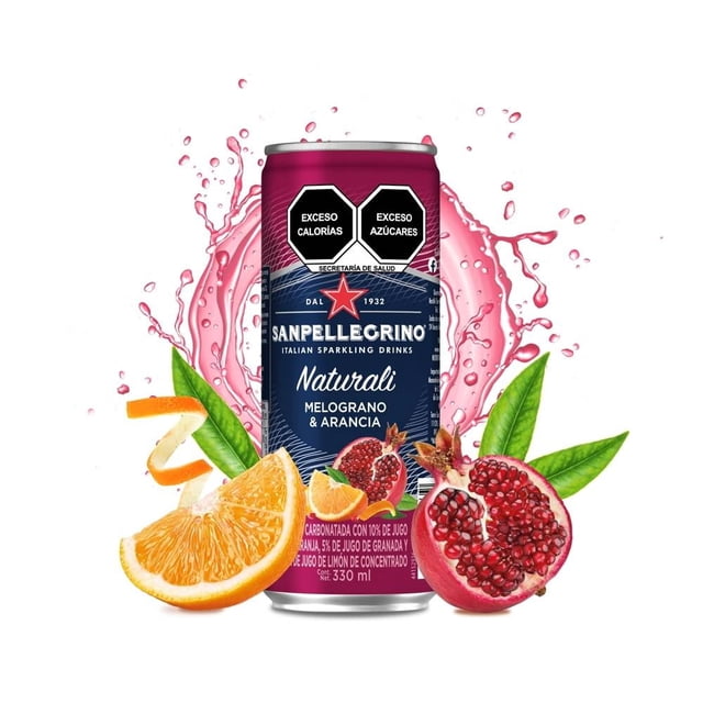 Bebida gasificada San Pellegrino Naturali melograno & arancia 330 ml