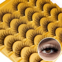 Lashes Natural Look Wispy Fasle Eyelashes 12mm Short Faux Mink Eyelashes Cat Eye Natural Strip Lashes Pack  16 Pairs
