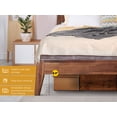 thumbnail image 4 of Acacia Emery Solid Wood Bed Frame with Headboard, Signature Headboard Wood Bed, King - Walnut, 4 of 8