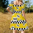 thumbnail image 4 of York Yellow Taxi Cab Pattern Sleeveless Dress evening dresses women birthday dress for women luxury 2024 Women's summer suit, 4 of 7