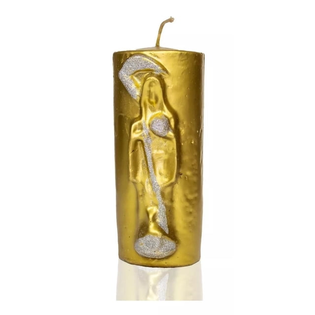 Velon con incrusacion de la santa muerte dorado