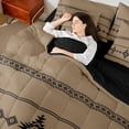 thumbnail image 5 of Castle Fairy Bohemian Tribal Aztec 7-Piece Twin Bedding,Hippie Boho Bedding Comforter Set,Taupe Black,Reversible, 5 of 7
