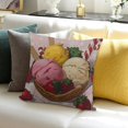 thumbnail image 3 of Ice cream strawberries candy cane Aesthetic Decorative, Pillow Covers Home Furnishing, 3 of 5