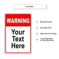 thumbnail image 2 of Warning Your Text Here Novelty Display Outdoor Indoor Unique Aluminum Metal Sign 8"x12", 2 of 5