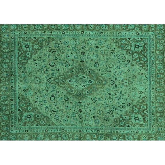 Ahgly Company Machine Washable Indoor Rectangle Abstract Turquoise Blue Modern Area Rugs, 2' x 5'