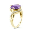 thumbnail image 2 of SZUL Women's Oval Shaped  Amethyst and Diamond Curve Ring in 10K Yellow  Gold, 2 of 3