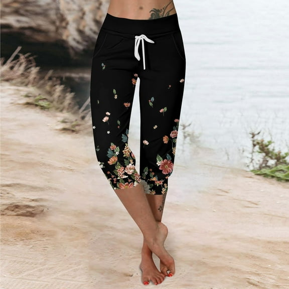 Straight Leg Pants For Women,Cropped Shorts For Women Summer New Casual Elastic Fashion Casual Pants