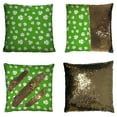 thumbnail image 1 of EREHome White Shamrocks On Green Background Pattern Pillow Case Home Decor Cushion Cover 20x20 Inch, 1 of 2
