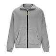 thumbnail image 4 of CQONEPT Mens Sweatshirts Full Zip Turtleneck Sweatshirts Outdoor Shackets Casual Clothes with Pockets Gray M, 4 of 6