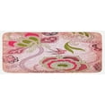 thumbnail image 1 of Ethnic Kitchen Mat, Floral with Scroll Swirl Leaf Lines Boho Art, Plush Decorative Kitchen Mat with Non Slip Backing, 47" X 19", Olive Green Dried Rose, by Ambesonne, 1 of 1