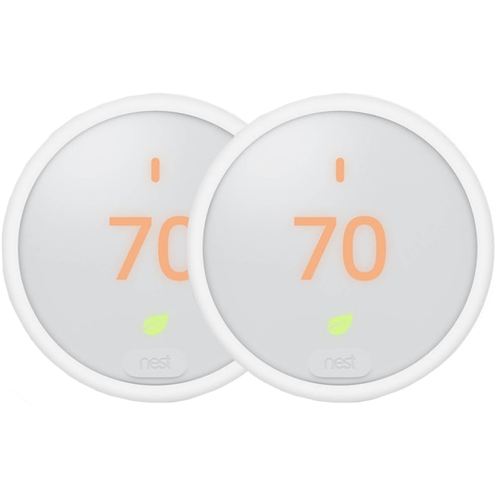 Google Nest Learning Smart WiFi Programmable Thermostat E T4000ES White 2 Pack 