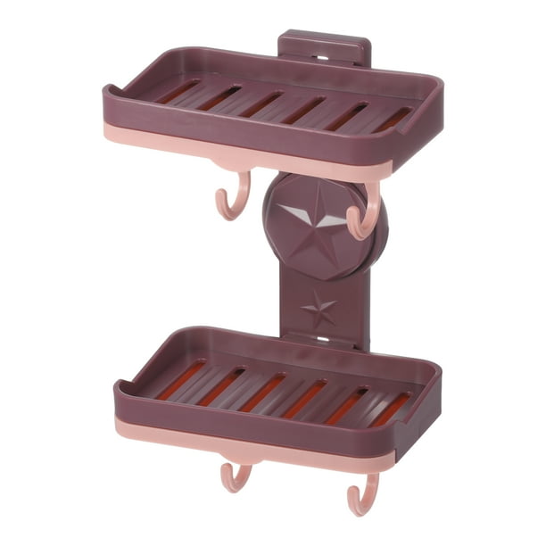 Jabonera, jabonera montada en la pared, jabonera, jabonera para baño, cocina, color morado