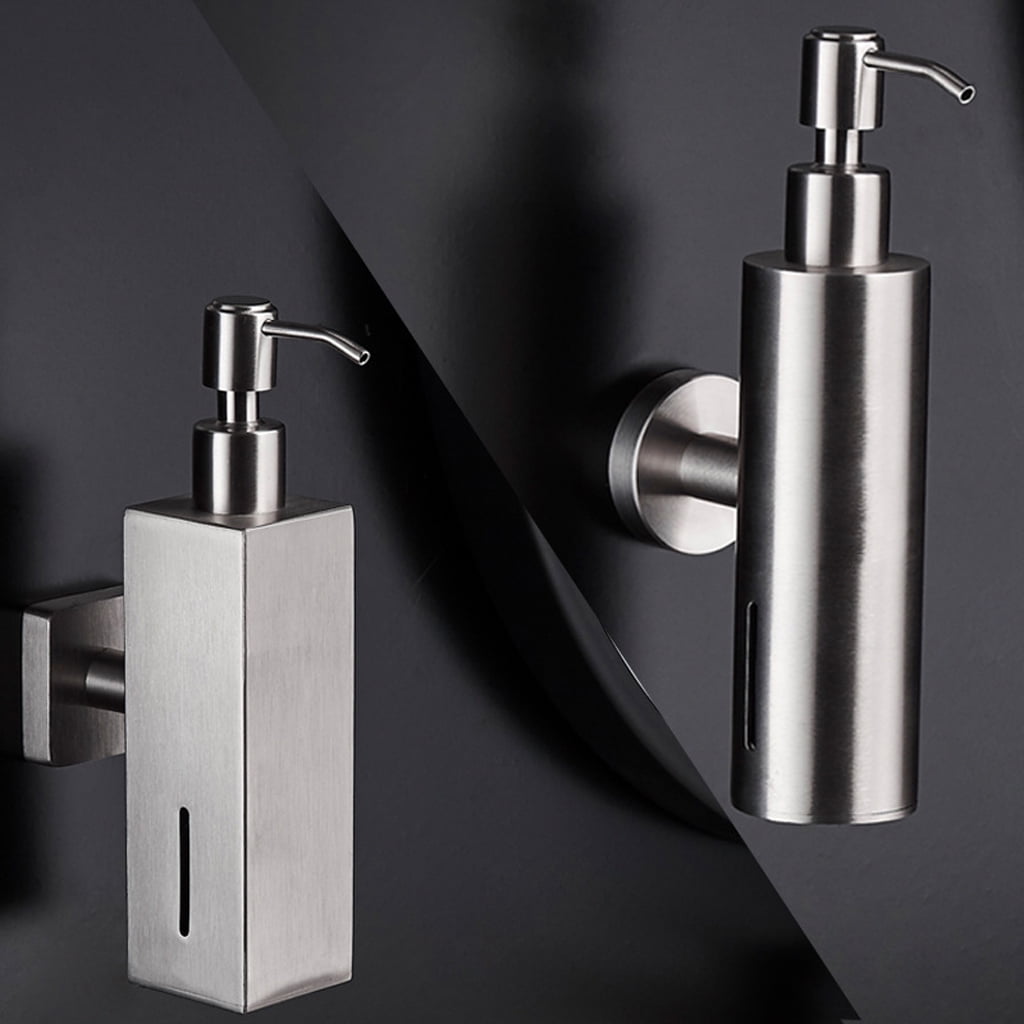 Stainless Steel Brushed Finish Soap Dispenser Bathroom Shampoo Box Soap Container Wall Mounted Soap Dispenser