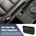 thumbnail image 2 of Unique Bargains 2pcs Car Seat Gap Filler Multi-function Car Organizer Console Side Pocket Storage Box Black, 2 of 7