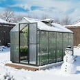 thumbnail image 2 of Aoodor 6' x 10' Outdoor Greenhouse, Walk-in Polycarbonate Greenhouse with Aluminum Frame for Outside Backyard, Black, 2 of 9