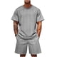 thumbnail image 2 of Ceisia Men's Loose Fit Jacquard 2-Piece Set Crew Neck Short Sleeve T-Shirt with Elastic Waist Drawstring Shorts Gifts, 2 of 6